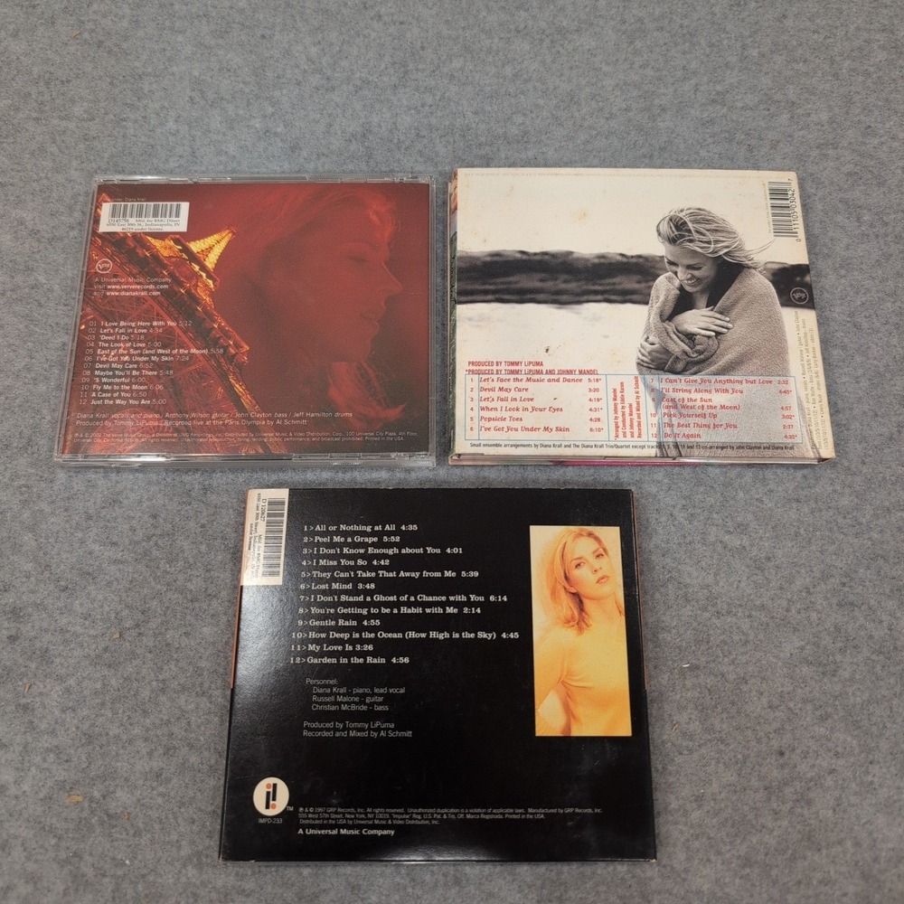 Diana Krall CD Lot Live in Paris When I Look in Your Eyes Love Scenes Jazz 3pk - Picture 2 of 2